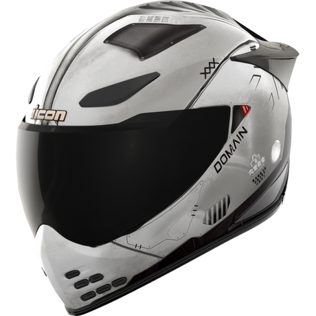 ICON HELMET DOMN FUTURE PROOF Gray Left Side - Driven Powersports