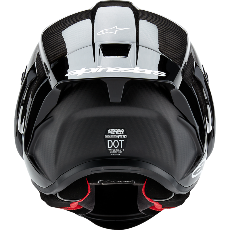 ALPINESTARS S-R10 SOLID HELMET CARB M&G Black Back - Driven Powersports