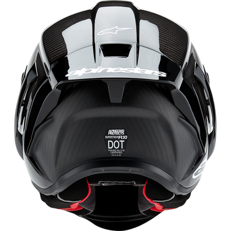 ALPINESTARS S-R10 SOLID HELMET CARB M&G Black Back - Driven Powersports