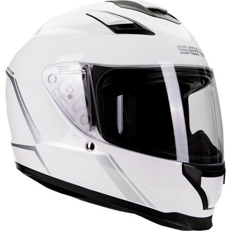 SENA STRYKER SMART HELMET FULL-FACE DOT Glossy White Front - Driven Powersports