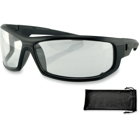 BOBSTER AXL BLK FRAME ANTI-FOG LENSES Clear 3/4 Front - Driven Powersports