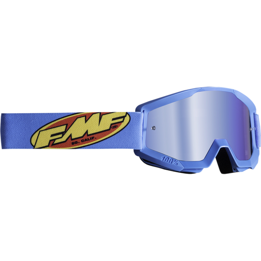 FMF POWERCORE YOUTH GOGGLE CORE CYAN - MIRROR BLUE LENS Front