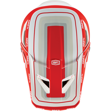 100% STATUS HELMET Topenga Red/White Top - Driven Powersports
