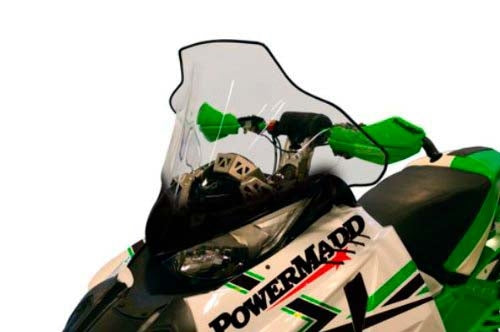 POWERMADD WINDSHIELD MID 17" GRAP A/C Clear White/Black - Driven Powersports