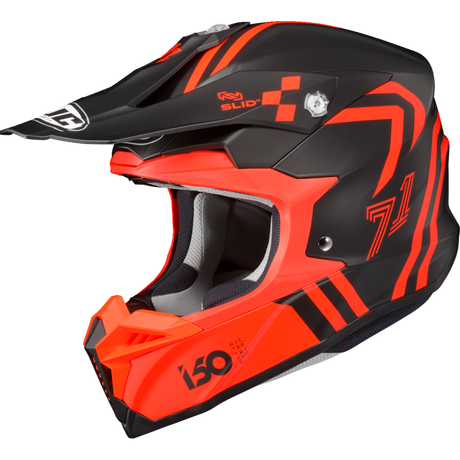 HJC i50 HEX Semi Flat Black/Red Front - Driven Powersports