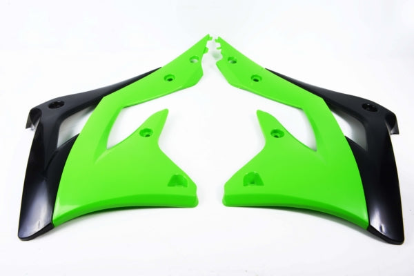 Polisport Air Scoop Deflector for Radiator For Kawasaki KX100/KX85 Black/Green - Driven Powersports