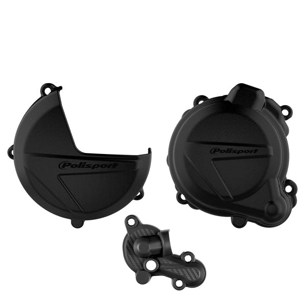 POLISPORT BLACK CLUTCH/IGNITION COVER PROT KIT (90998) - Driven Powersports