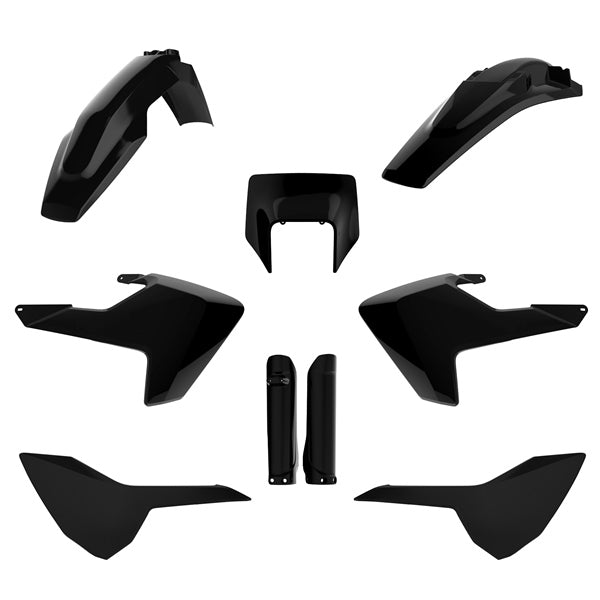 POLISPORT PLASTIC KIT COMP HUSQV Black - Driven Powersports