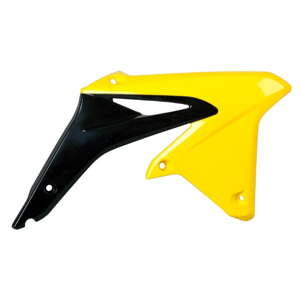 POLISPORT RADIATOR SCOOPS RMZ450 08-09 RM01 Black/Yellow - Driven Powersports