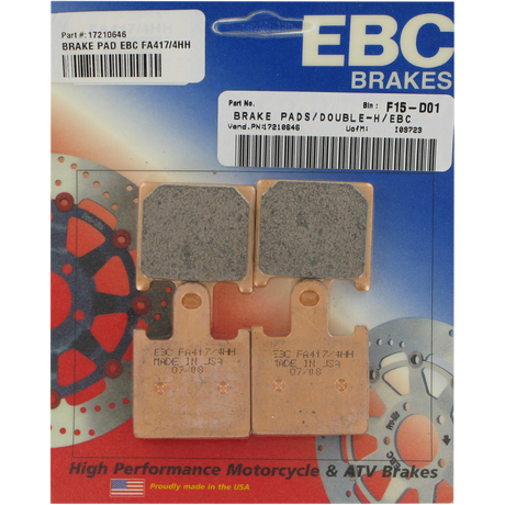 EBC FA417/4HH DOUBLE H SERIES BRAKE PAD SET Front - Driven Powersports