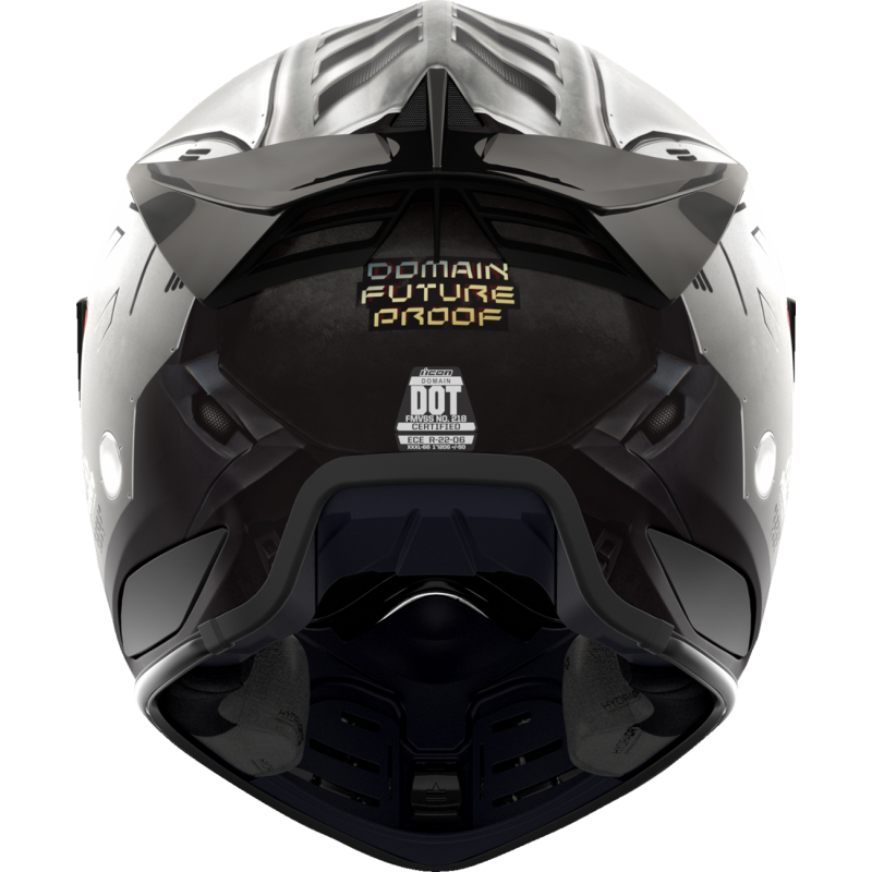 ICON HELMET DOMN FUTURE PROOF Gray Back - Driven Powersports