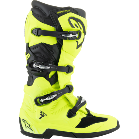 ALPINESTARS BOOT TECH 7 (25) YEL Fluo Black Right Side - Driven Powersports