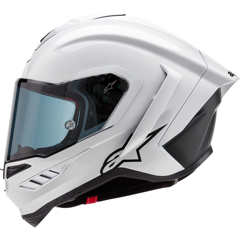 ALPINESTARS S-R10 SOLID HELMET WHT GLS/BLK Mint Left Side - Driven Powersports