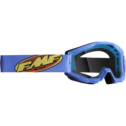 FMF POWERCORE YOUTH GOGGLE CORE CYAN - CLEAR LENS Front