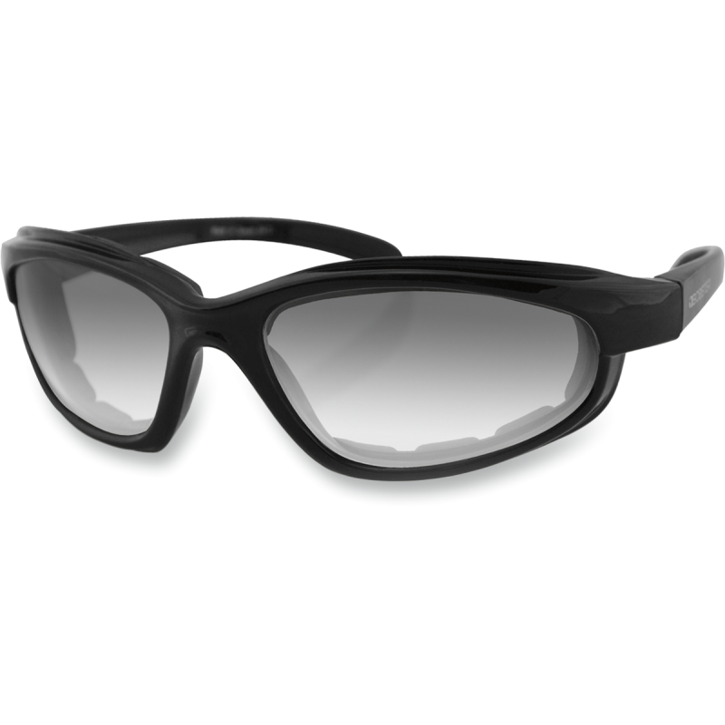 BOBSTER FAT BOY SUNGLASS BLACK, PHOTOGREY LENS 3/4 Front - Driven Powersports