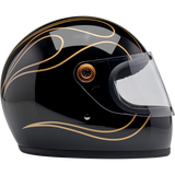 BILTWELL HELMET GRINGO S Black Flame Right Side - Driven Powersports