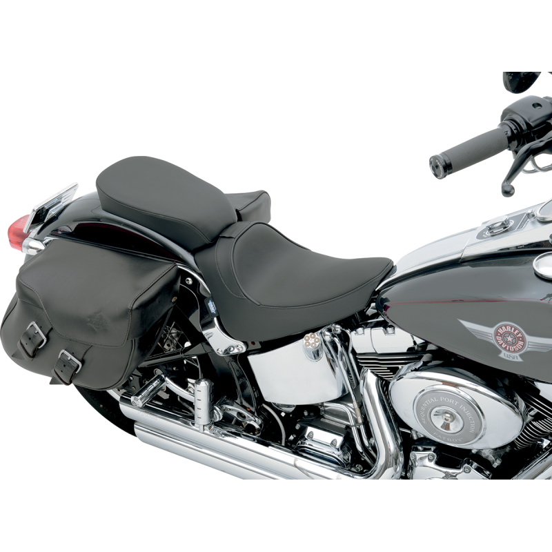 DRAG SPECIALTIES 00-05 FX/FLST SOLO SEAT SMOOTH F/B/REST Application Shot - Driven Powersports