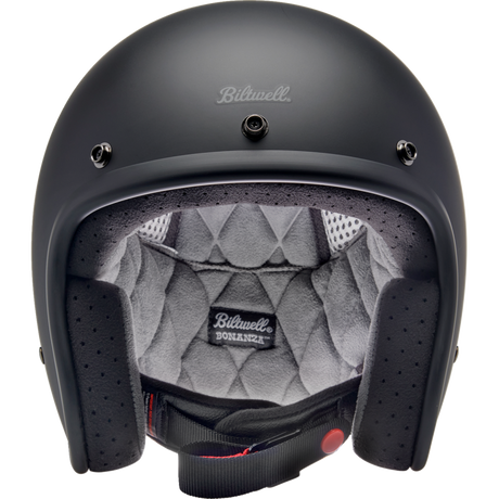 BILTWELL HELMET BONANZA Flat Black Front - Driven Powersports