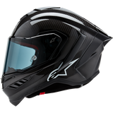 ALPINESTARS S-R10 SOLID HELMET CARB M&G Black Left Side - Driven Powersports