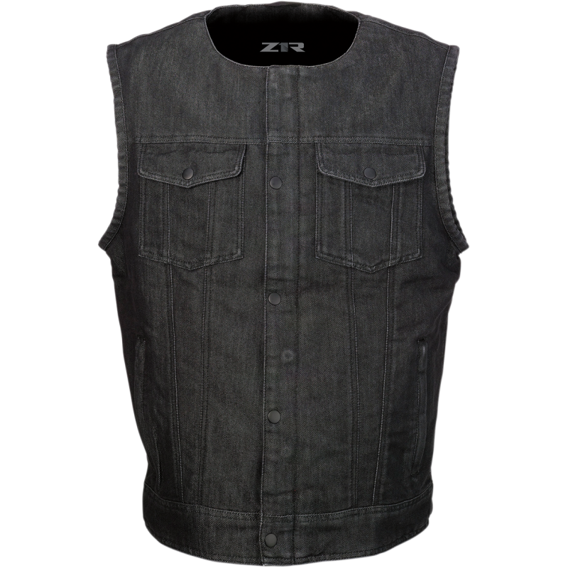 Z1R VEST GANJA DENIM Black Front - Driven Powersports