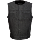 Z1R VEST GANJA DENIM Black Front - Driven Powersports
