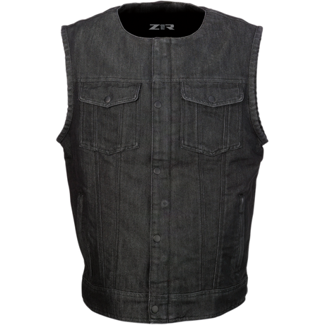 Z1R VEST GANJA DENIM Black Front - Driven Powersports
