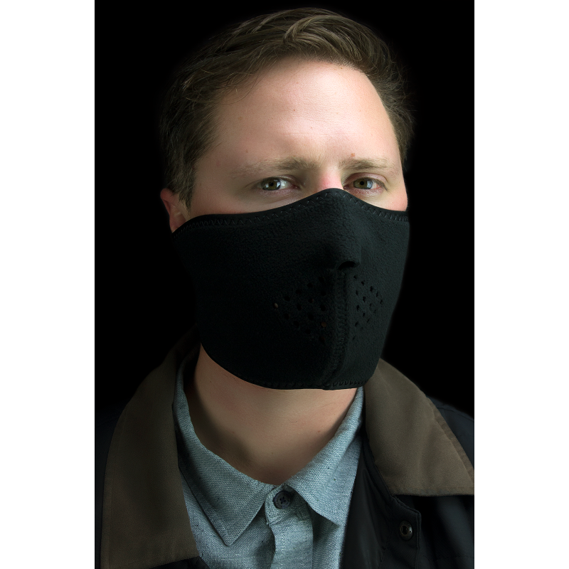 ZAN HEADGEAR BLACK NEOPRENE HALF MASK Application Shot - Driven Powersports