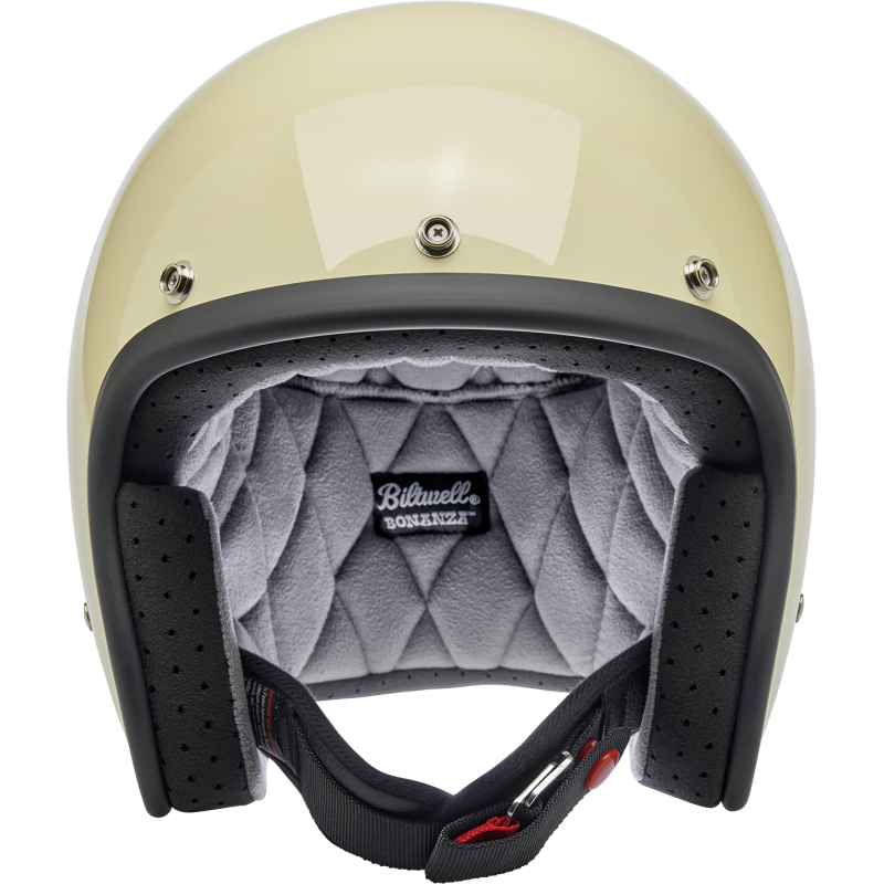 BILTWELL HELMET BONANZA Vintage White Front - Driven Powersports