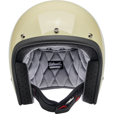 BILTWELL HELMET BONANZA Vintage White Front - Driven Powersports