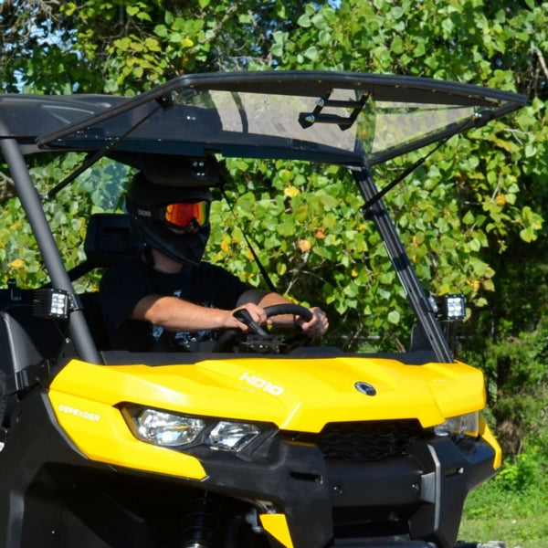 SuperATV Flip up Windshield For Can-Am Defender '16-'26 Clear - Driven Powersports