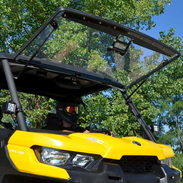 SuperATV Flip up Windshield For Can-Am Defender '16-'26 Clear - Driven Powersports