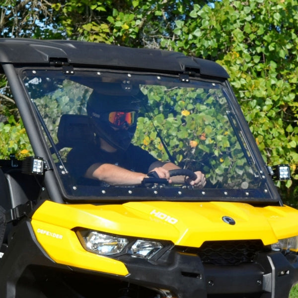 SuperATV Flip up Windshield For Can-Am Defender '16-'26 Clear - Driven Powersports