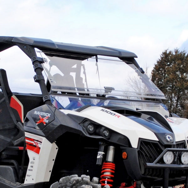 SuperATV Flip up Windshield For Can-Am Maverick '13-'18 Clear - Driven Powersports