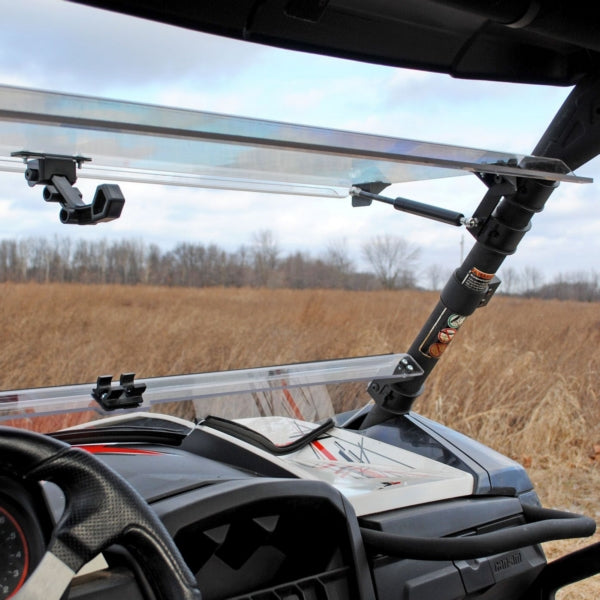 SuperATV Flip up Windshield For Can-Am Maverick '13-'18 Clear - Driven Powersports