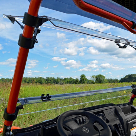 SuperATV Flip up Windshield For Kawasaki Mule '15-'26 Clear - Driven Powersports