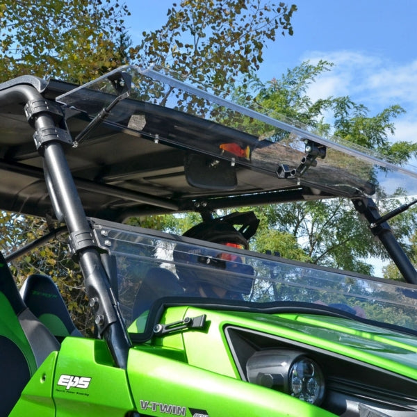SuperATV Flip up Windshield For Kawasaki '12-'15 Clear - Driven Powersports