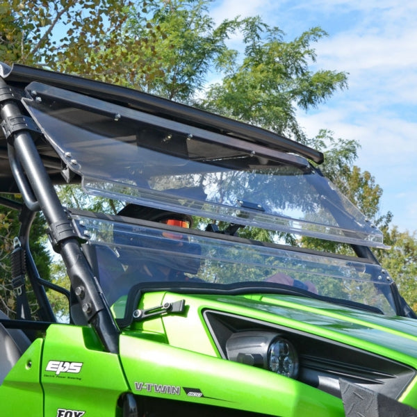 SuperATV Flip up Windshield For Kawasaki '12-'15 Clear - Driven Powersports