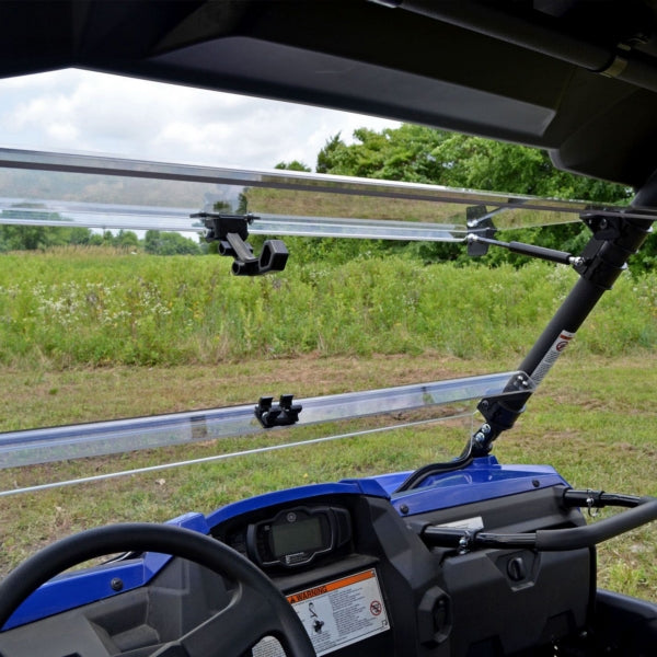 SuperATV Flip up Windshield For Yamaha Wolverine 700 '16-'18 Clear - Driven Powersports
