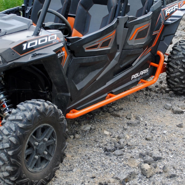 SuperATV HD Rock Sliding Nerf Bars For Polaris RZR '15-'21 Orange - Driven Powersports