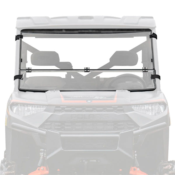 SuperATV Flip Down Windshield For Polaris Ranger '13-'26 Clear - Driven Powersports