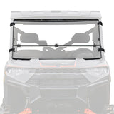 SuperATV Flip Down Windshield For Polaris Ranger '13-'26 Clear - Driven Powersports