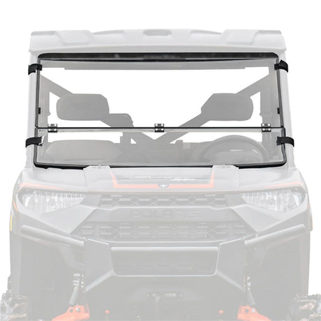 SuperATV Flip Down Windshield For Polaris Ranger '13-'26 Clear - Driven Powersports