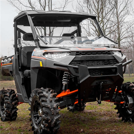 SuperATV Flip Down Windshield For Polaris Ranger '13-'26 Clear - Driven Powersports