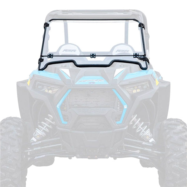 SuperATV Flip Down Windshield For Polaris RZR XP '19-'23 Clear - Driven Powersports
