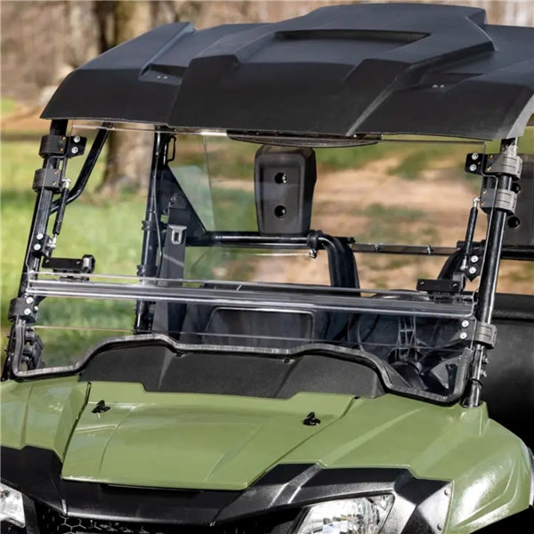 SuperATV Flip up Windshield For Honda Pioneer '14-'26 Clear - Driven Powersports