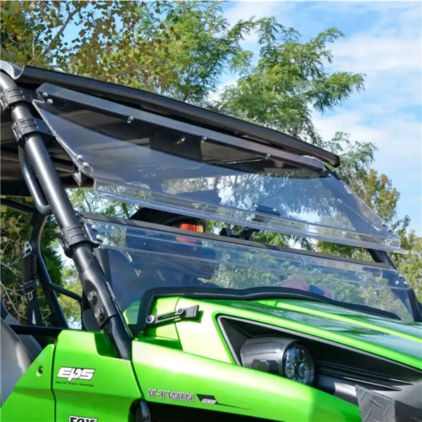 SuperATV Flip up Windshield For Kawasaki '16-'26 Clear - Driven Powersports