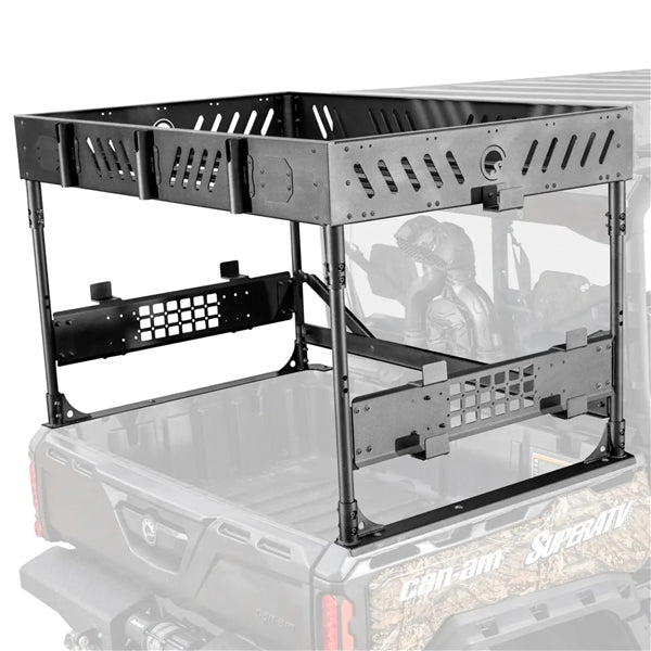 SuperATV Outfitter Bed Rack with shelf For Can-Am Defender '16-'26 - Driven Powersports