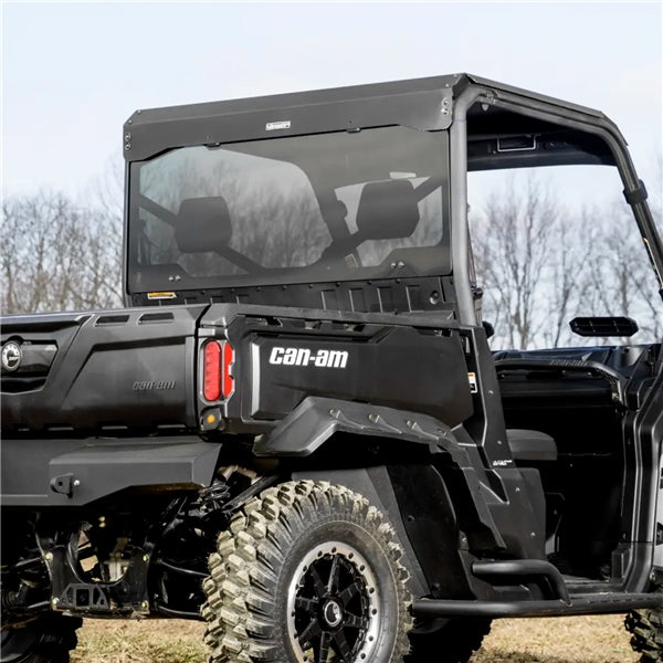 SuperATV Rear Glass Windshield with Roof For Can-Am Defender '16-'26 - Driven Powersports