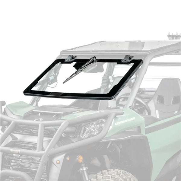 SuperATV Flip Glass Windshield Maxdrive with wiper For Can-Am '18-'26 - Driven Powersports
