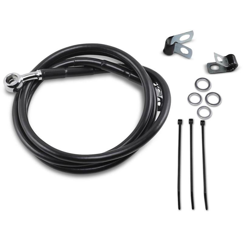 DRAG SPECIALTIES 95-99FXD/88-03XL +8 FRT BRK LINE KI Black Front - Driven Powersports